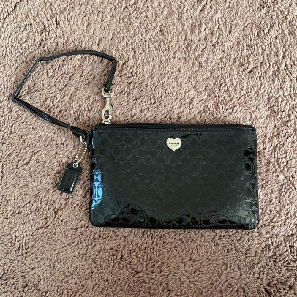 Black coach wristlet